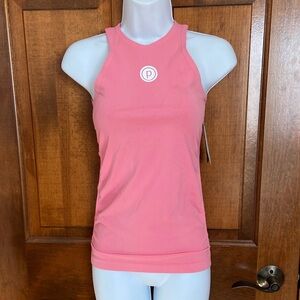 NUX Groove Tank Pure Barre Ruching Sides Color Flamingo Yoga / Gym Size Small